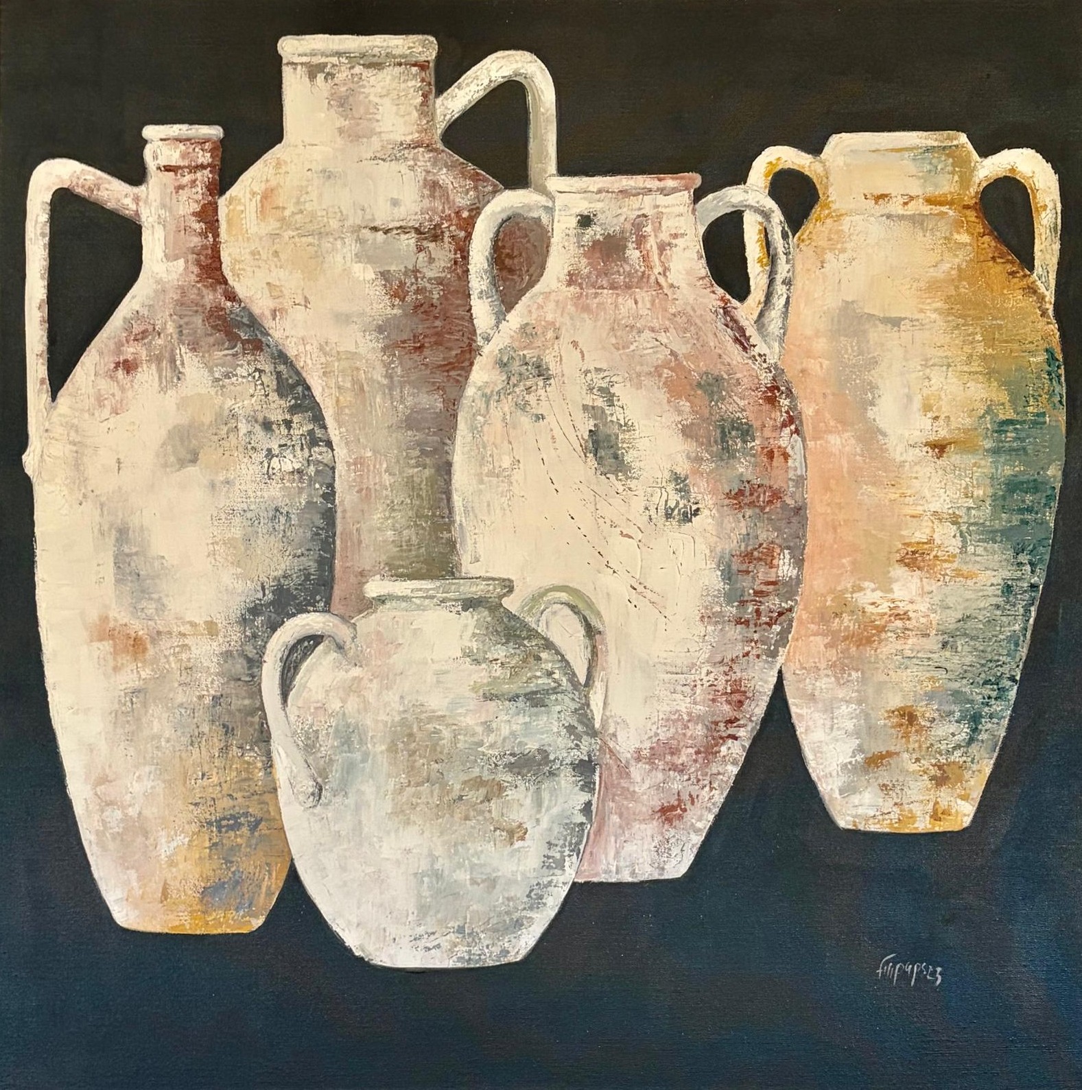 Pintura contemporânea Contrastes II, obra de Filipa Pinto Basto